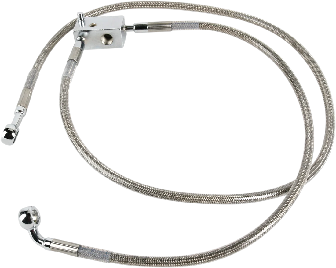 Brake Line - Front - +2" - Stainless Steel DragSpecialties 640115-2 - Side View