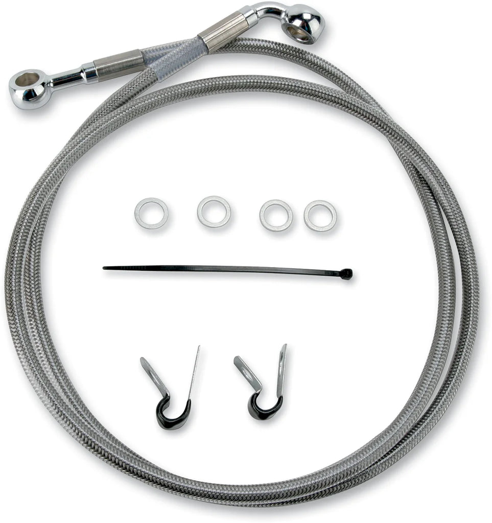 Brake Line - Front - +2" - Stainless Steel - XL DragSpecialties 660310-2 - Side View