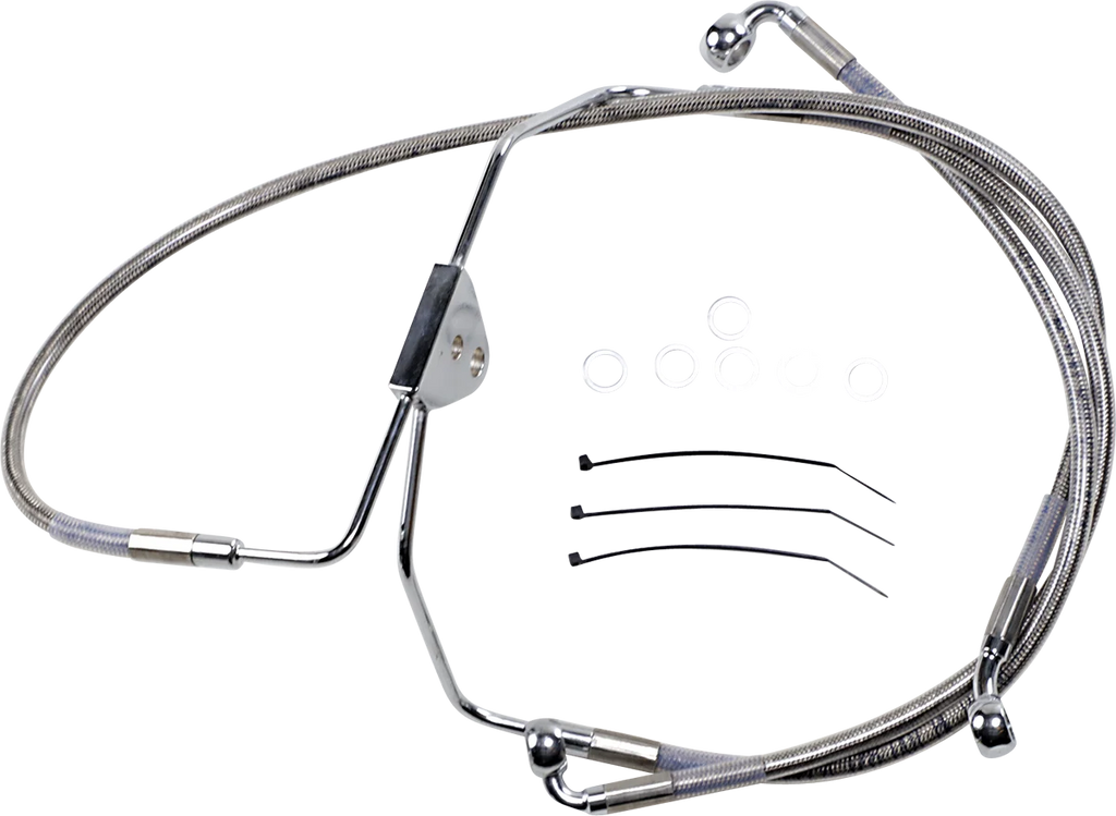Brake Line - Front - +2" - Touring - Stainless Steel DragSpecialties 620085-2 - Main Product View