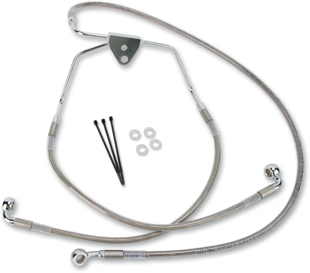 Brake Line - Front - +2" - Touring - Stainless Steel DragSpecialties 620085-2 - Side View