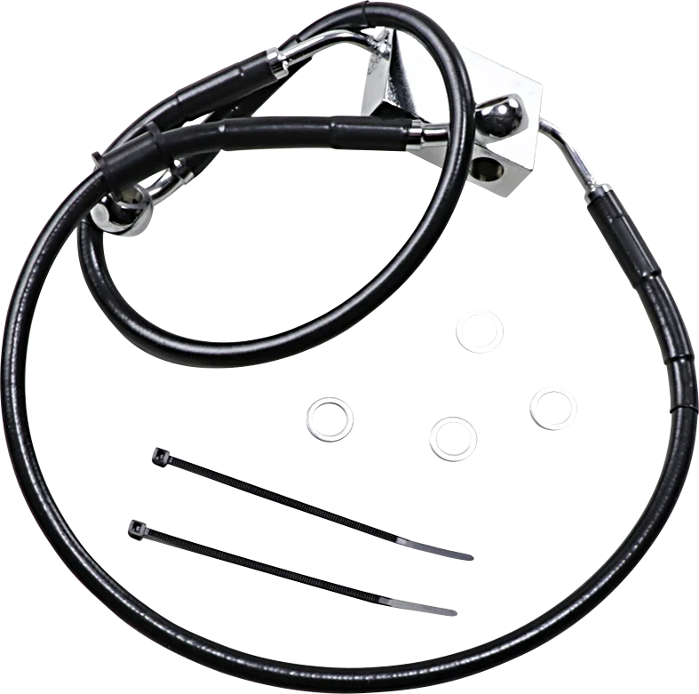 Brake Line - Front - +4" - Black - XL DragSpecialties 614743-4BLK - Main Product View