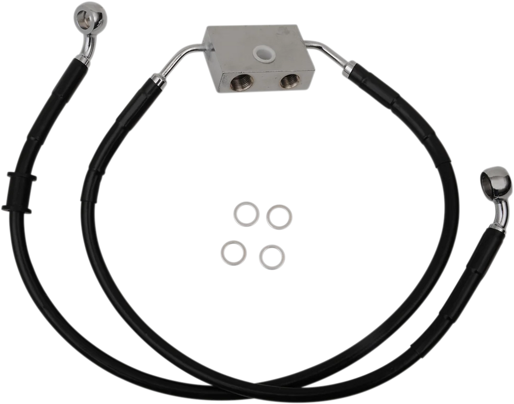Brake Line - Front - +4" - Black - XL DragSpecialties 614745-4BLK - Main Product View