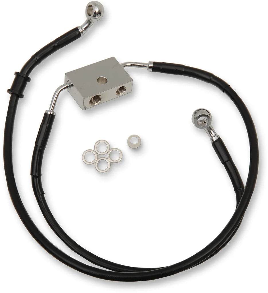 Brake Line - Front - +4" - Black - XL DragSpecialties 614751-4BLK - Main Product View