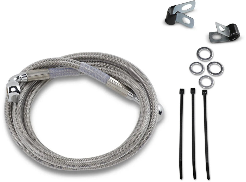 Brake Line - Front - +4" - Stainless Steel DragSpecialties 640113-4 - Main Product View