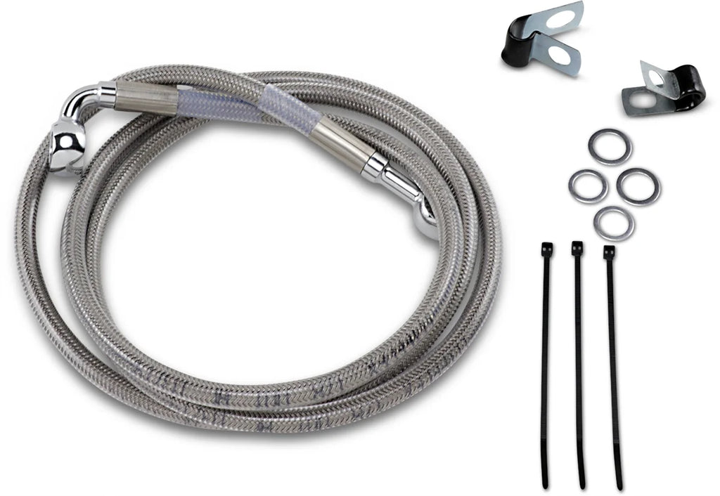 Brake Line - Front - +4" - Stainless Steel DragSpecialties 640115-4 - Main Product View
