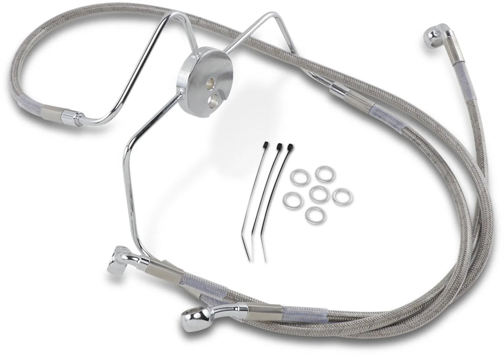 Brake Line - Front - +4" - Stainless Steel DragSpecialties 644410-4 - Main Product View