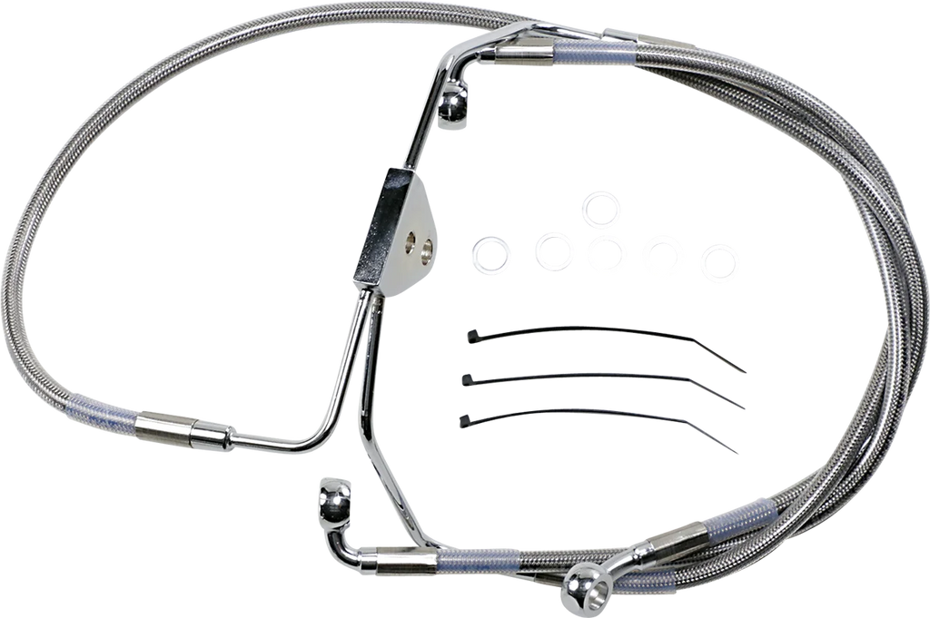 Brake Line - Front - +4" - Touring - Stainless Steel DragSpecialties 620085-4 - Main Product View