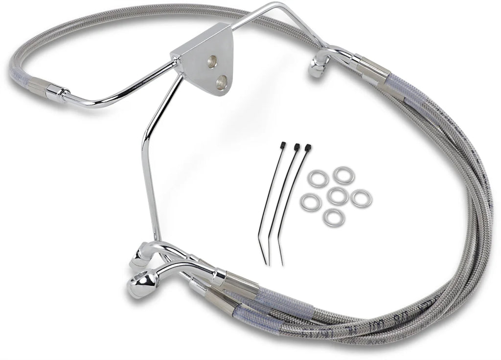 Brake Line - Front - +4" - Touring - Stainless Steel DragSpecialties 660411-4 - Main Product View