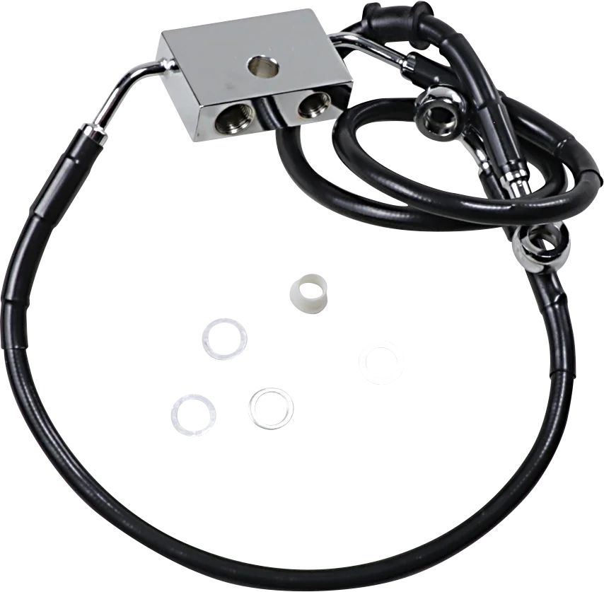 Brake Line - Front - +6" - Black - XL DragSpecialties 614743-6BLK - Main Product View