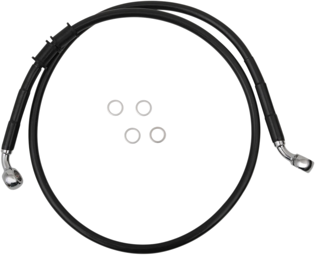Brake Line - Front - +6" - Black - XL DragSpecialties 614760-6BLK - Main Product View