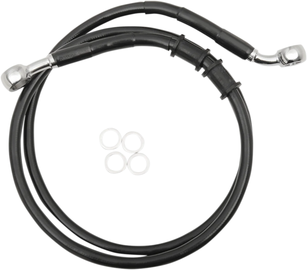 Brake Line - Front - +6" - Black - XL DragSpecialties 614771-6BLK - Main Product View