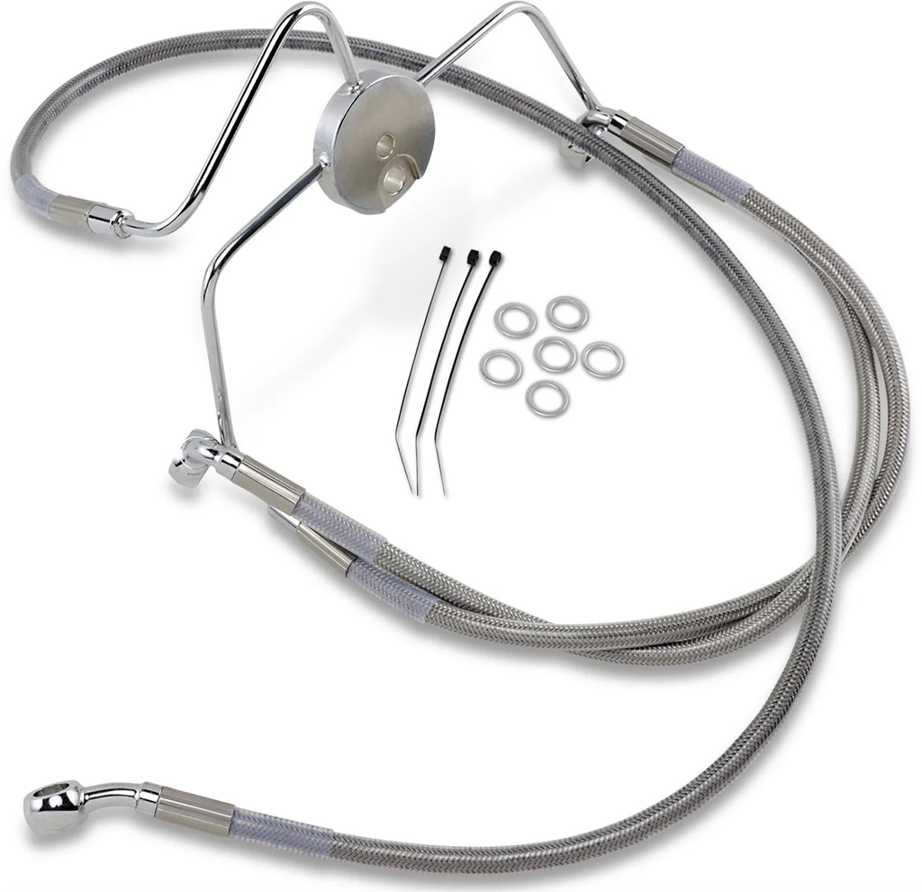 Brake Line - Front - +6" - Stainless Steel DragSpecialties 644410-6 - Main Product View