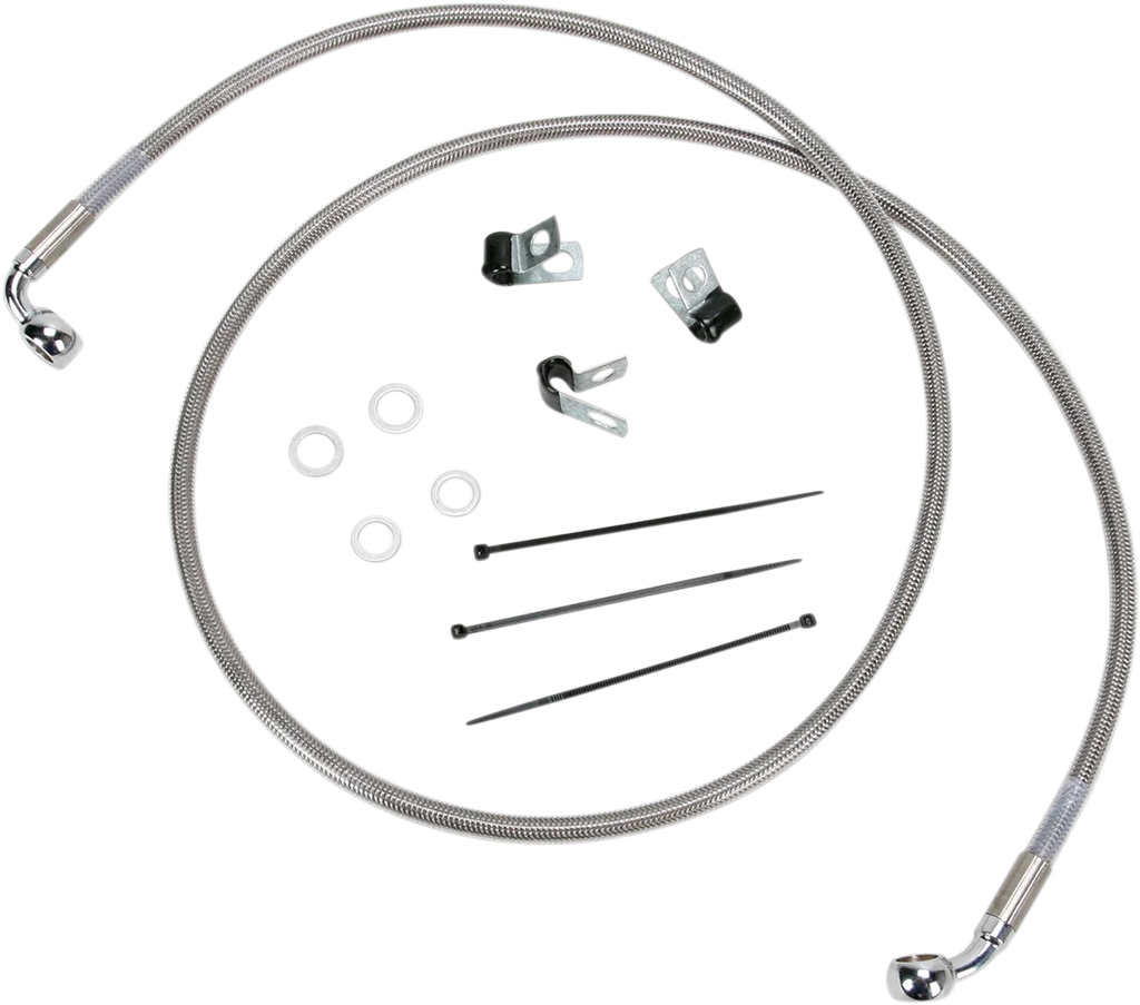 Brake Line - Front - 6" - Stainless Steel DragSpecialties 660214-6 - Main Product View