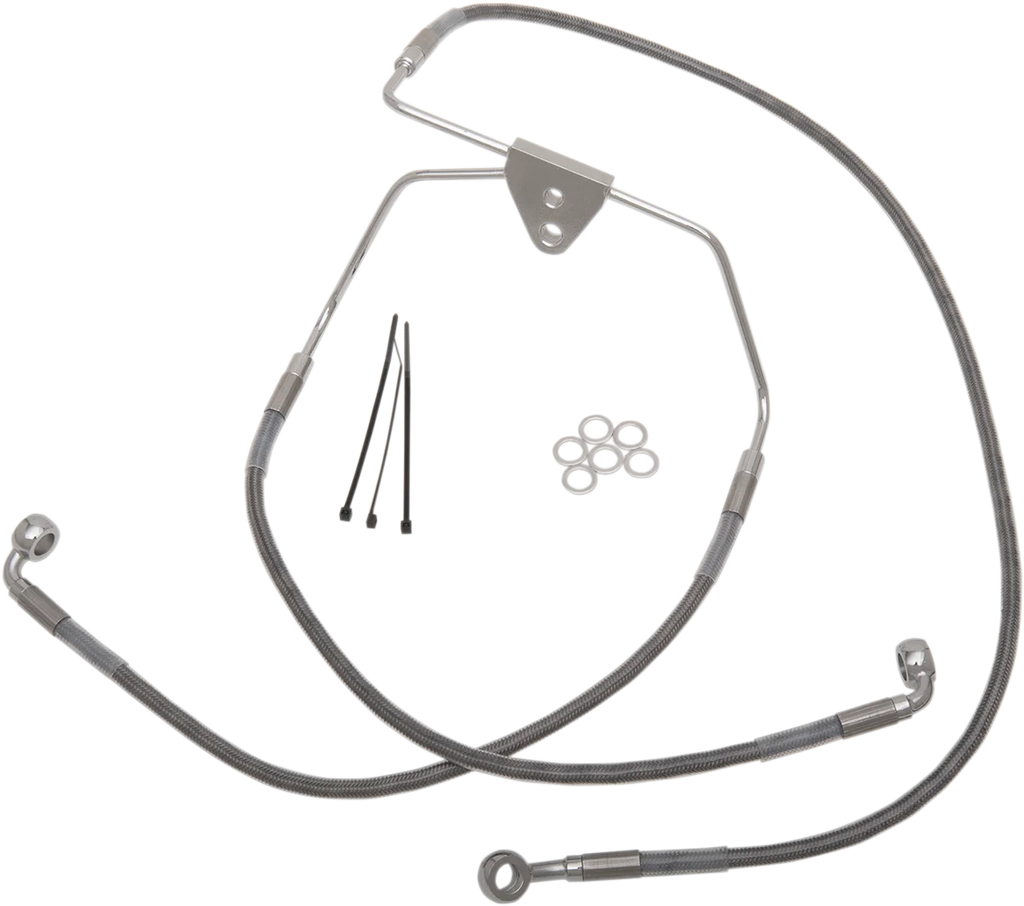Brake Line - Front - +6" - Touring - Stainless Steel DragSpecialties 620085-6 - Main Product View