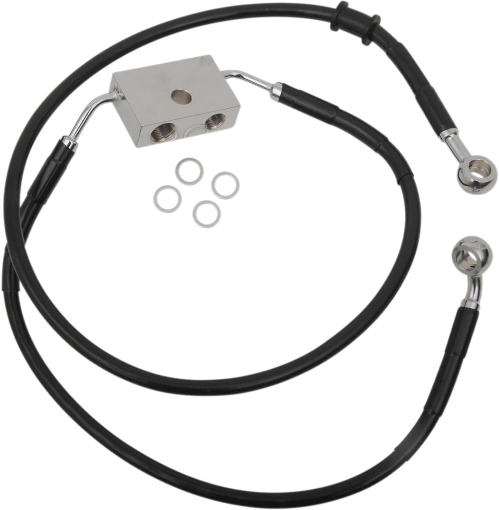 Brake Line - Front - +8" - Black - XL DragSpecialties 614743-8BLK - Main Product View