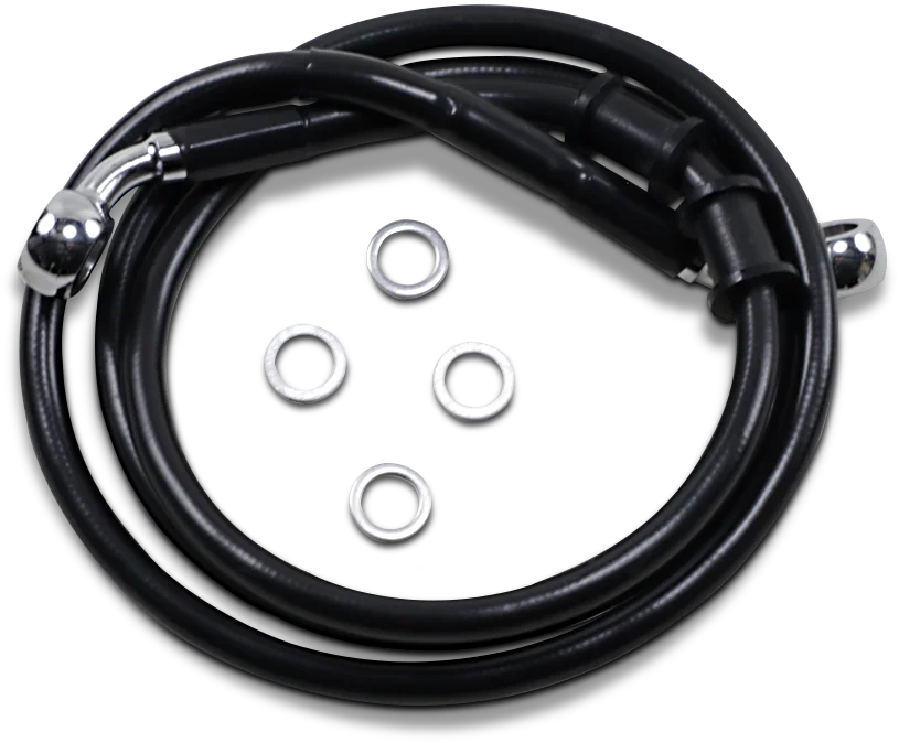 Brake Line - Front - +8" - Black - XL DragSpecialties 614760-8BLK - Main Product View
