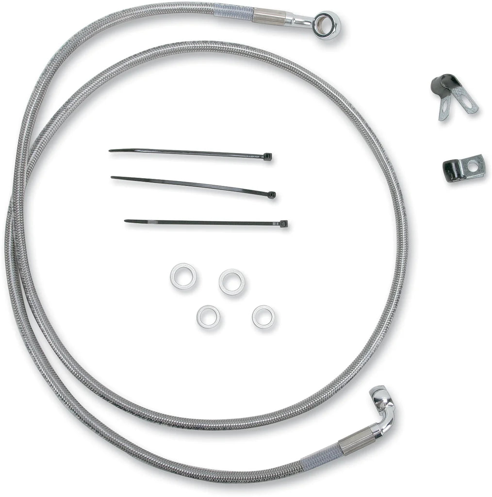 Brake Line - Front - +8" - Stainless Steel DragSpecialties 640210-8 - Main Product View