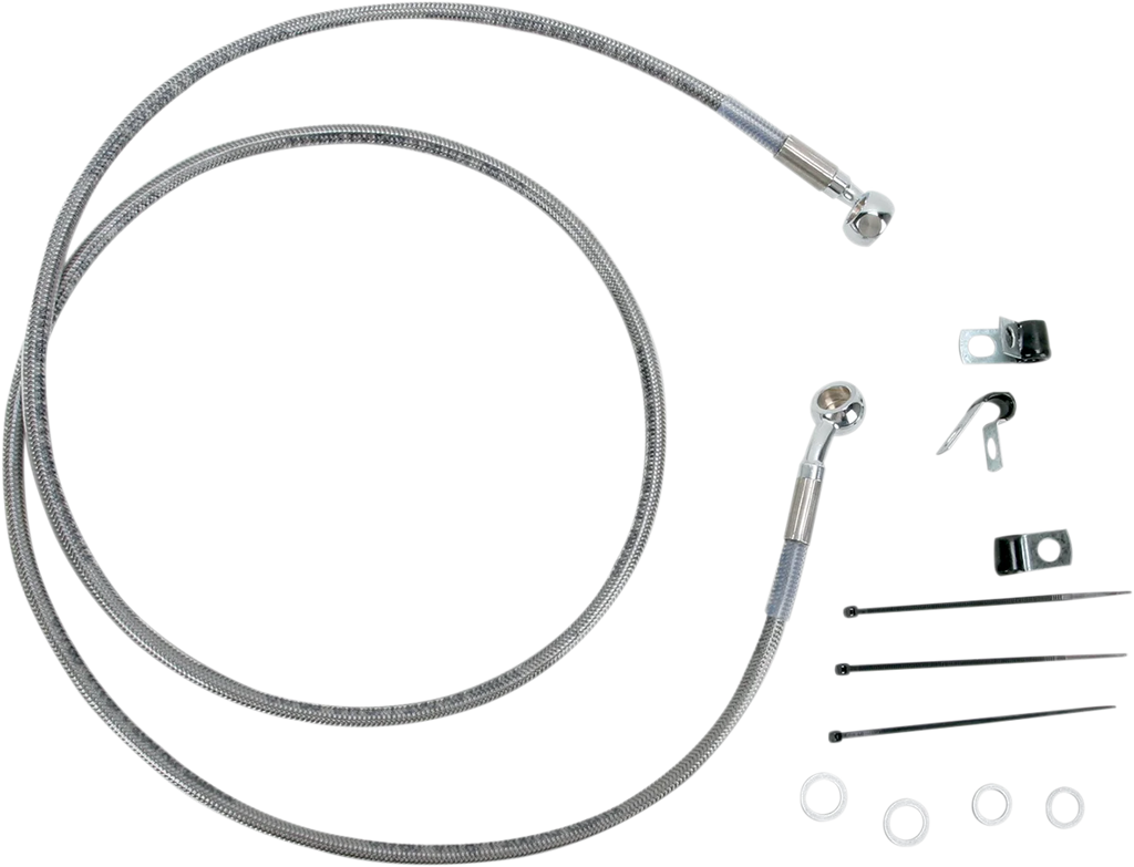 Brake Line - Front - +8" - Stainless Steel DragSpecialties 660214-8 - Main Product View