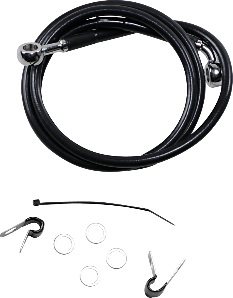 Brake Line - Front - Black - +10" - '04-'10 XL DragSpecialties 660313-10BLK - Main Product View
