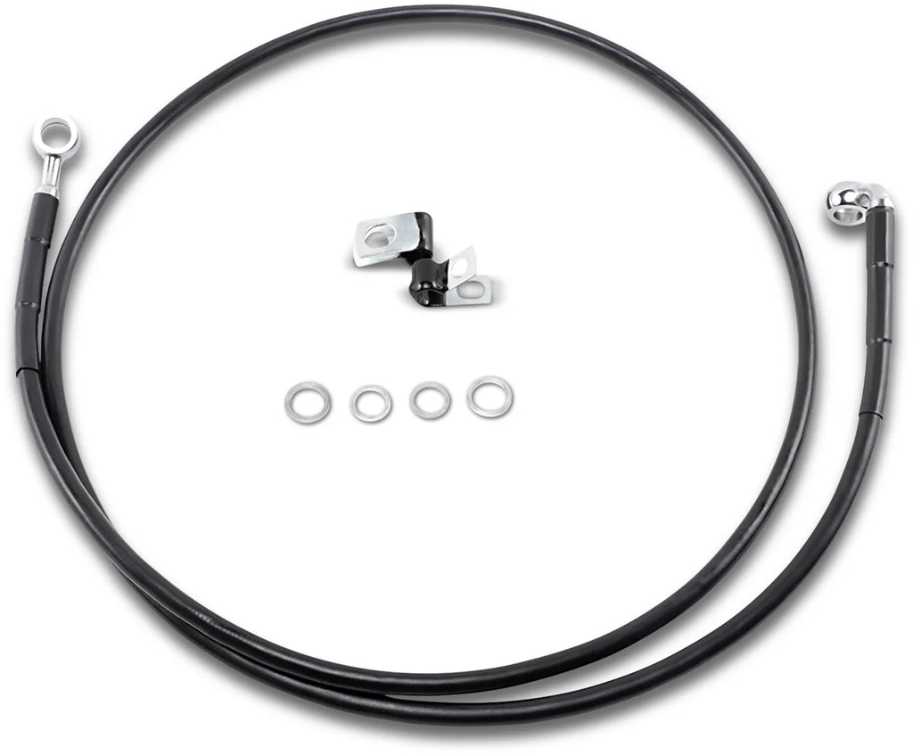 Brake Line - Front - Black - +10" - '99-'07 FXST DragSpecialties 640210-10BLK - Main Product View