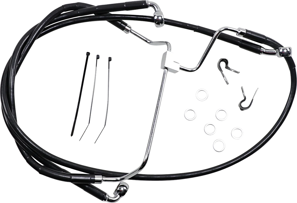 Brake Line - Front - Black - +10" DragSpecialties 614085-10BLK - Main Product View