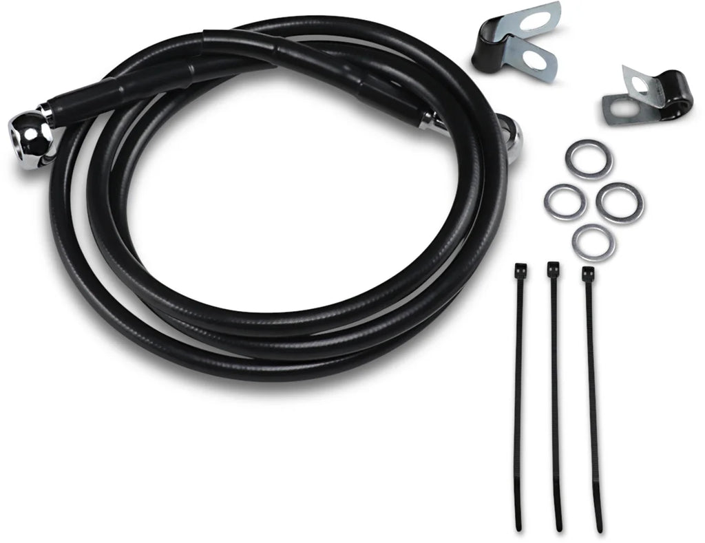 Brake Line - Front - Black - +10" DragSpecialties 640113-10BLK - Main Product View