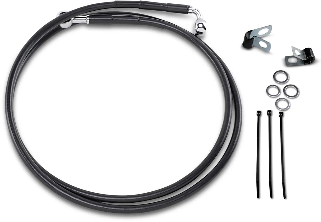 Brake Line - Front - Black - +10" DragSpecialties 640115-10BLK - Main Product View