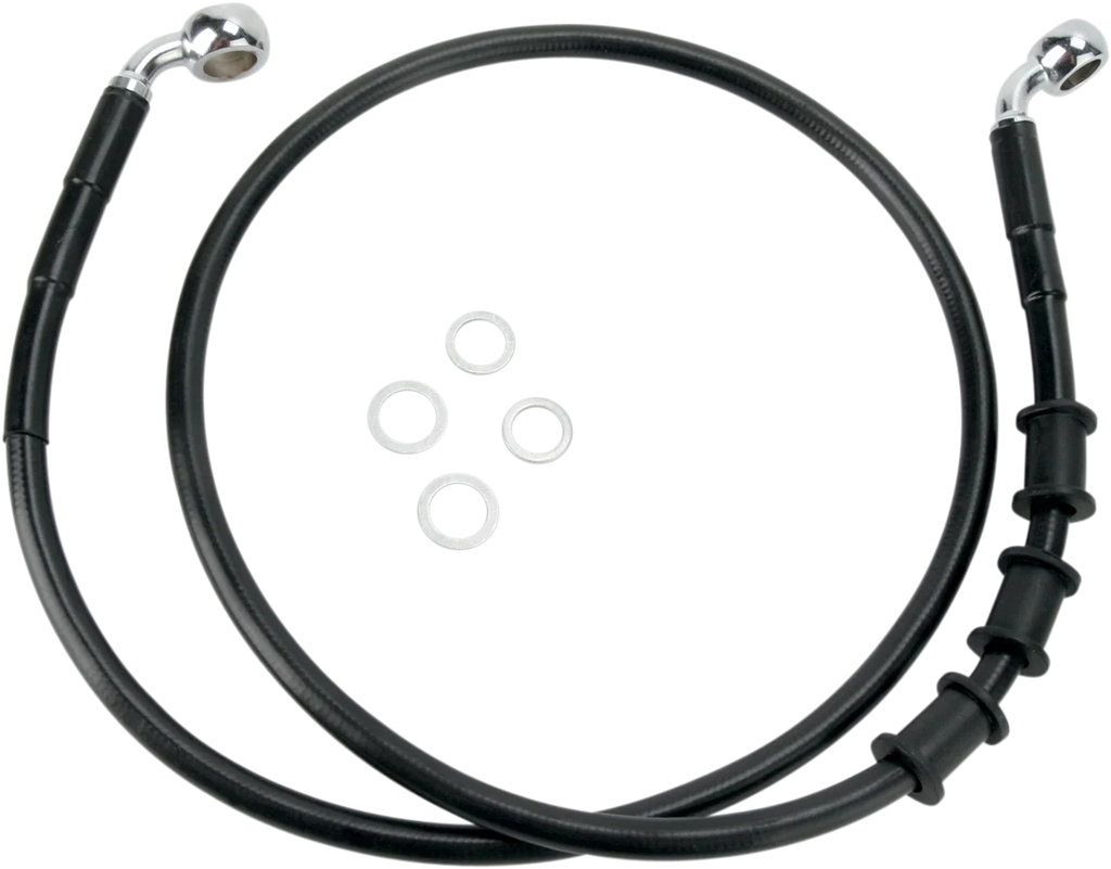 Brake Line - Front - Black - +10" DragSpecialties 680219-10BLK - Main Product View