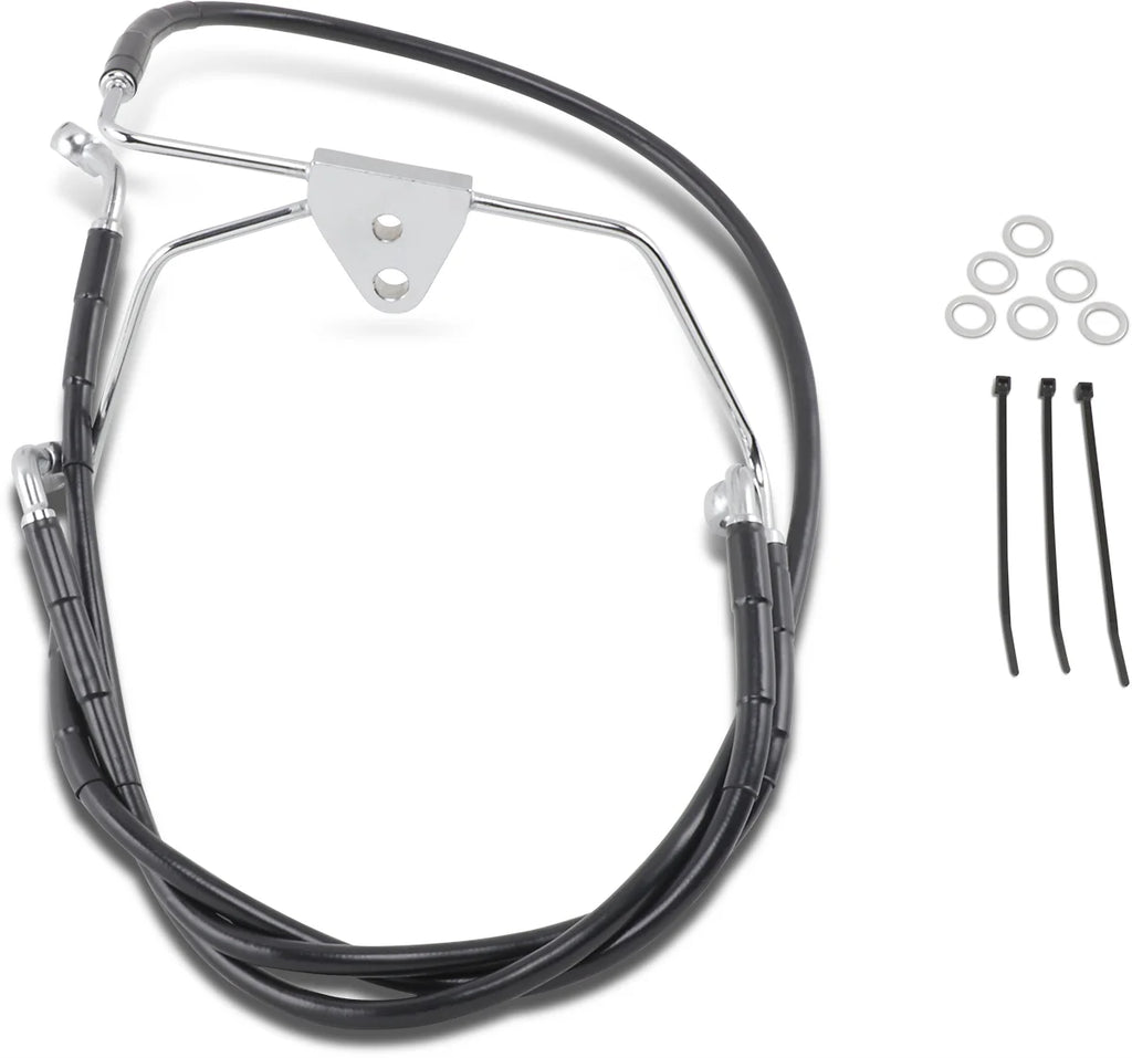 Brake Line - Front - Black - +10" - FLH '96-'07 DragSpecialties 660411-10BLK - Main Product View