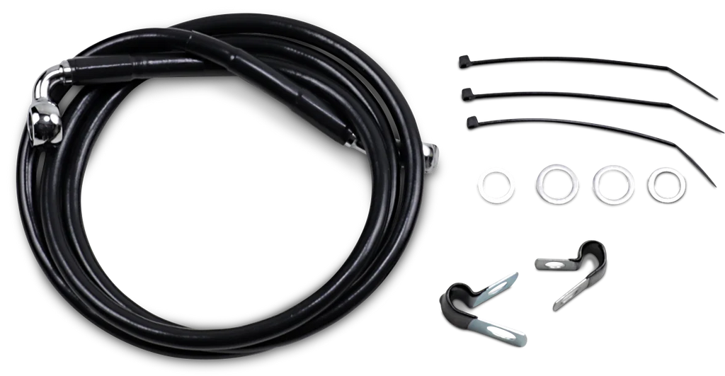 Brake Line - Front - Black - +10" - FXD '00-'05 DragSpecialties 640112-10BLK - Main Product View