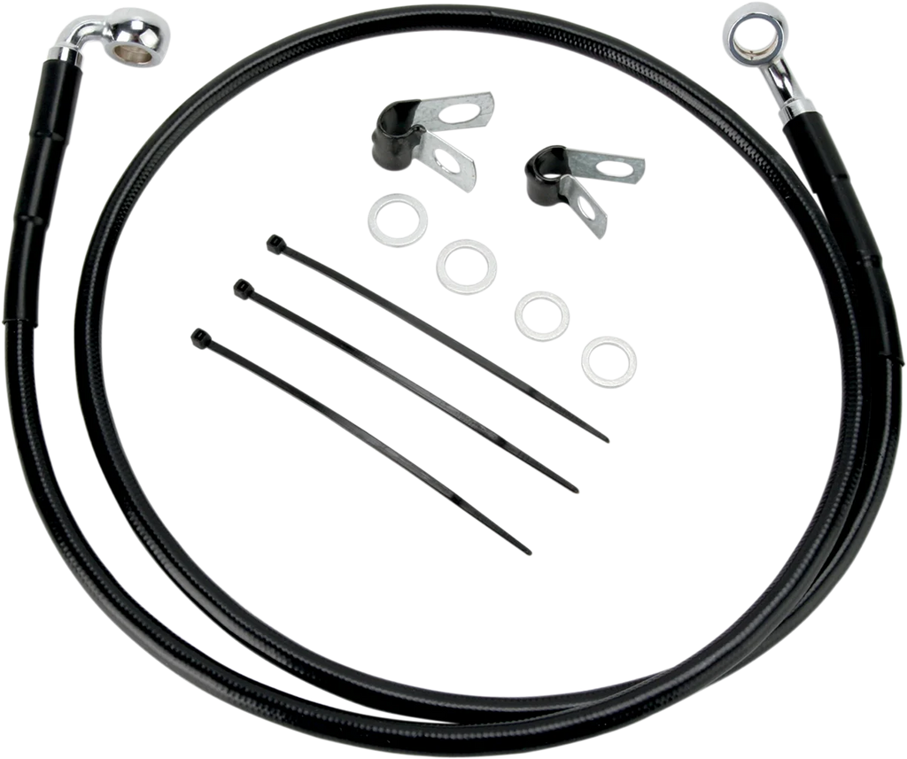Brake Line - Front - Black - +10" - FXDL '01-'05 DragSpecialties 640110-10BLK - Main Product View