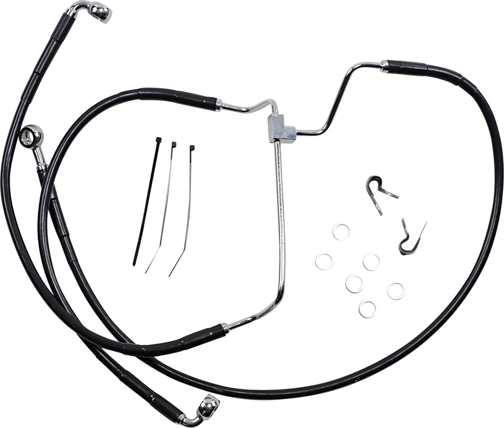 Brake Line - Front - Black - +2" DragSpecialties 614085-2BLK - Main Product View