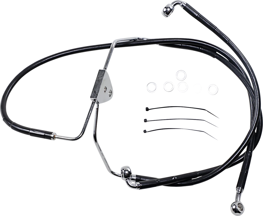 Brake Line - Front - Black - +2" DragSpecialties 620085-2BLK - Main Product View