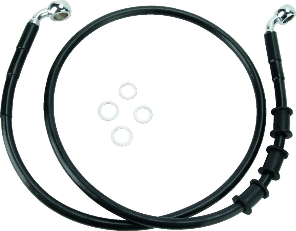 Brake Line - Front - Black - +2" DragSpecialties 680219-2BLK - Main Product View