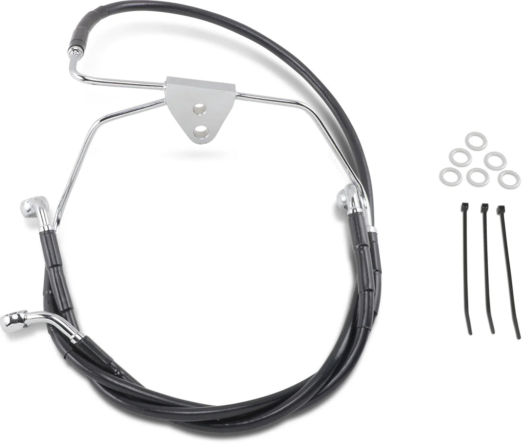 Brake Line - Front - Black - +2" - FLH '96-'07 DragSpecialties 660411-2BLK - Main Product View