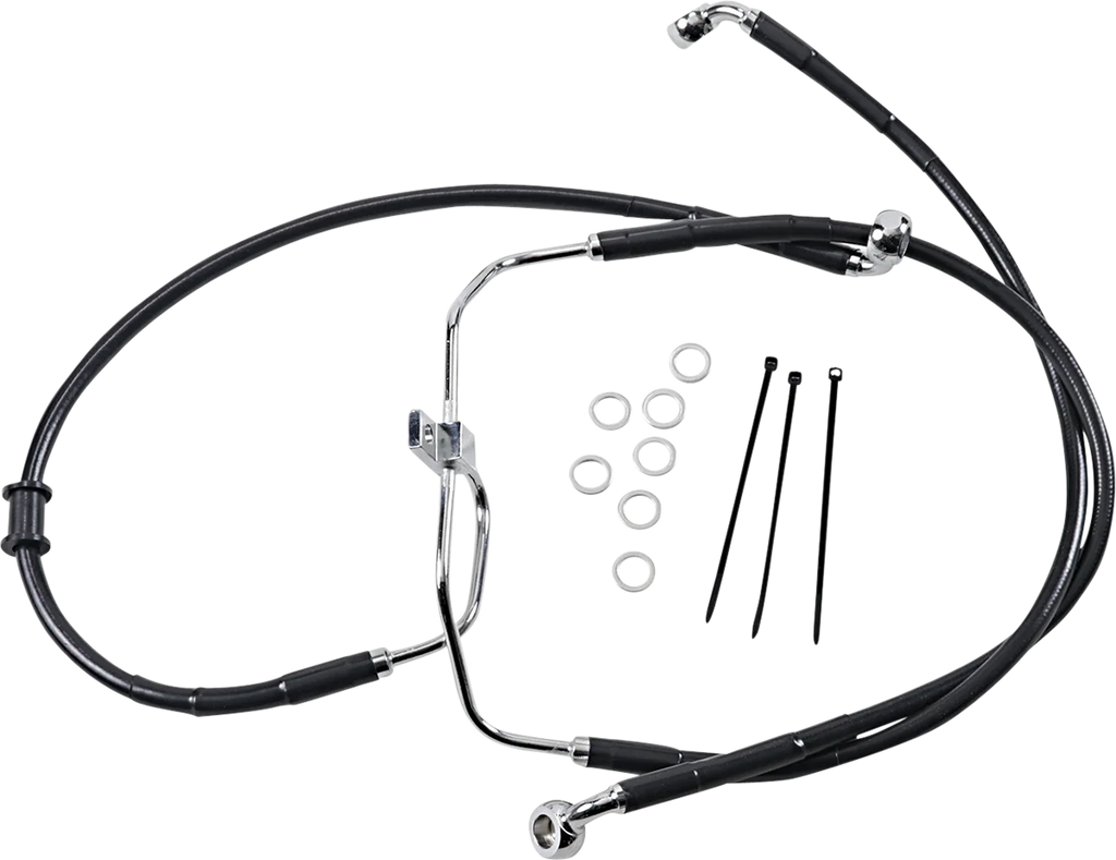 Brake Line - Front - Black - +2" - FXDF '08-'17 DragSpecialties 660325-2BLK - Main Product View