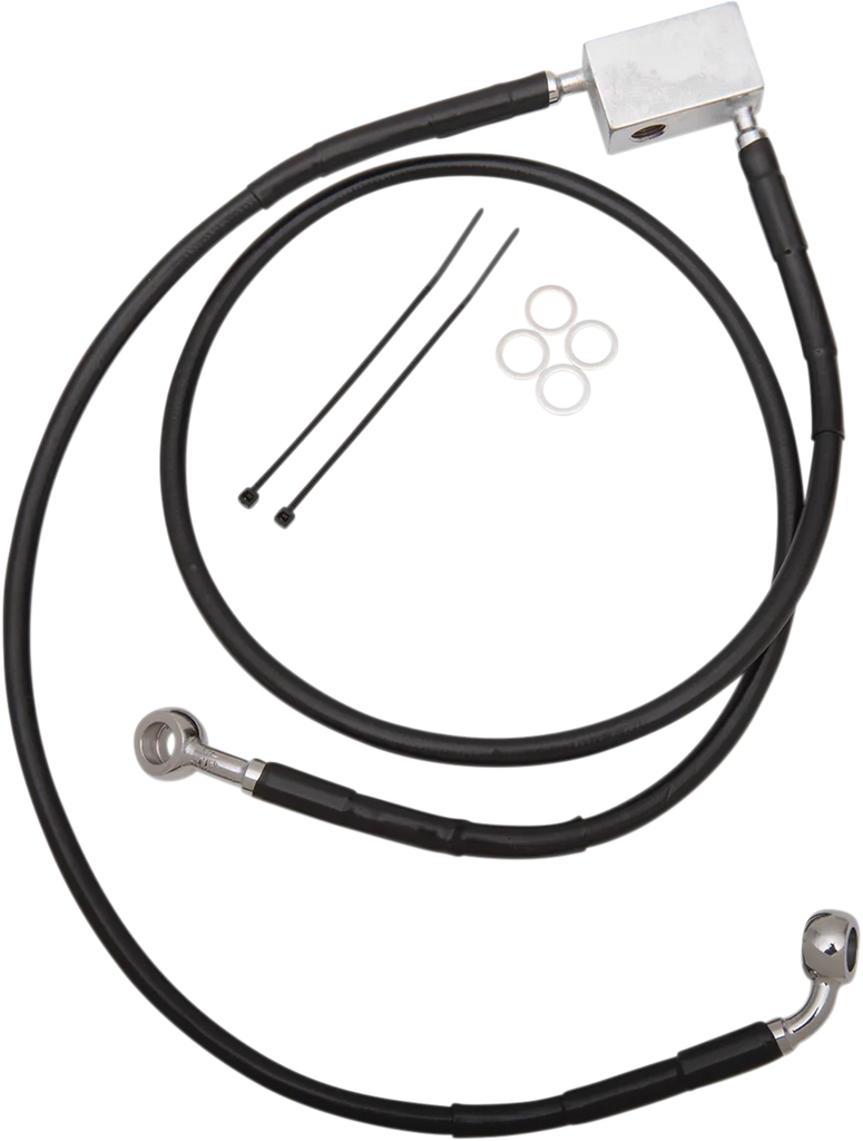 Brake Line - Front - Black - +2" - Softail '00-'03 DragSpecialties 640221-2BLK - Main Product View