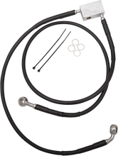 Load image into Gallery viewer, Brake Line - Front - Black - +2" - Softail '00-'03 DragSpecialties 640221-2BLK - Main Product View