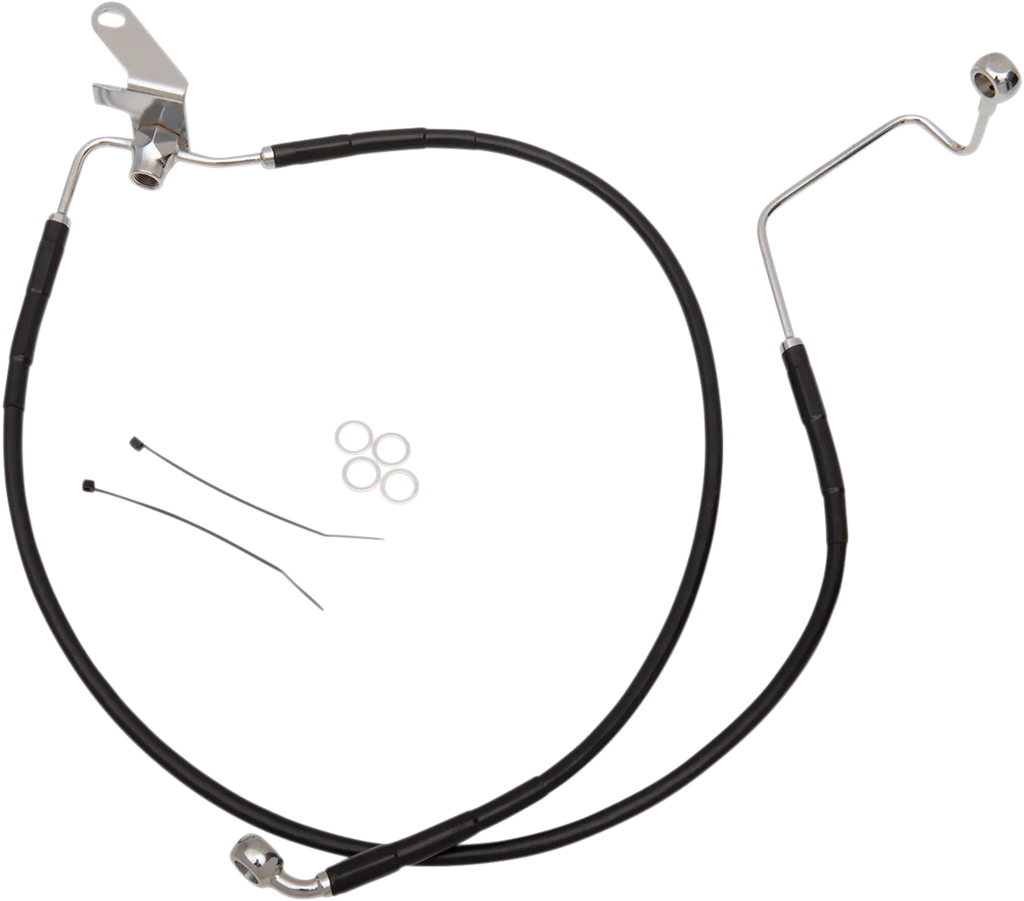 Brake Line - Front - Black - +2" - Softail '04-'06 DragSpecialties 640223-2BLK - Main Product View
