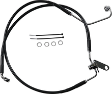 Load image into Gallery viewer, Brake Line - Front - Black - +2" - Softail '04-'06 DragSpecialties 640223-2BLK - Side View