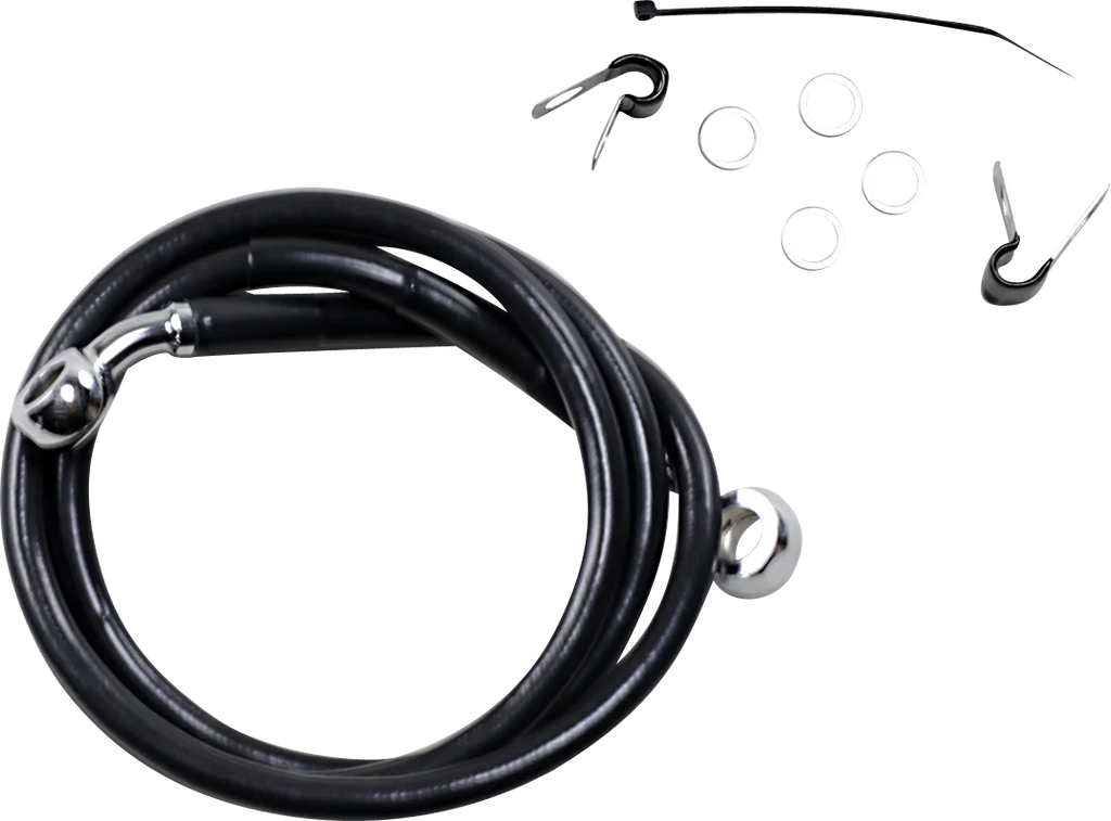 Brake Line - Front - Black - +2" - XL DragSpecialties 660310-2BLK - Main Product View