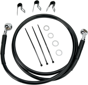 Brake Line - Front - Black - +4" - '00-'07 FLST DragSpecialties 660214-4BLK - Main Product View