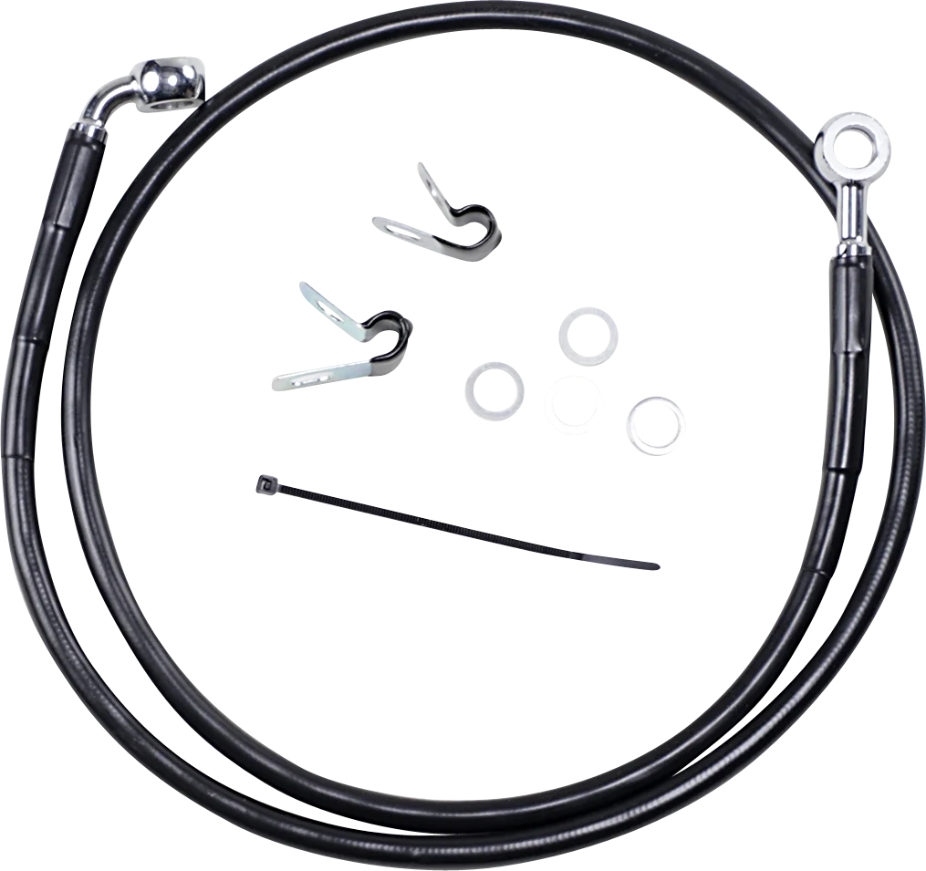 Brake Line - Front - Black - +4" - '04-'10 XL DragSpecialties 660313-4BLK - Main Product View