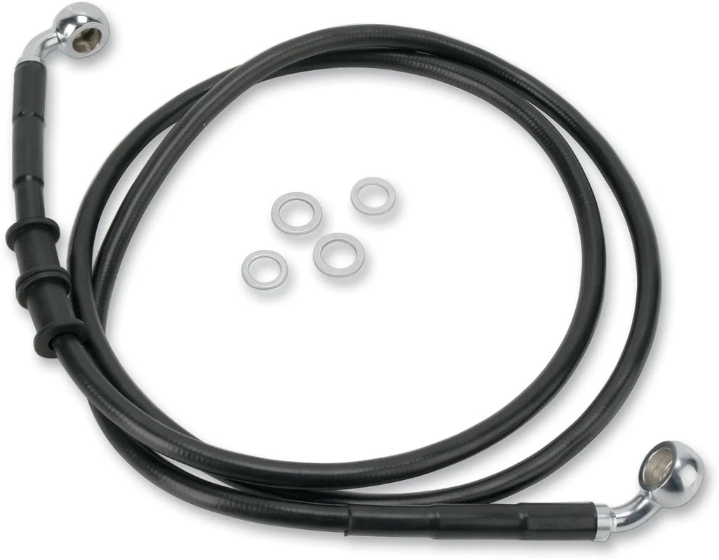 Brake Line - Front - Black - +4" - '10-'15 FXDWG DragSpecialties 660323-4BLK - Main Product View