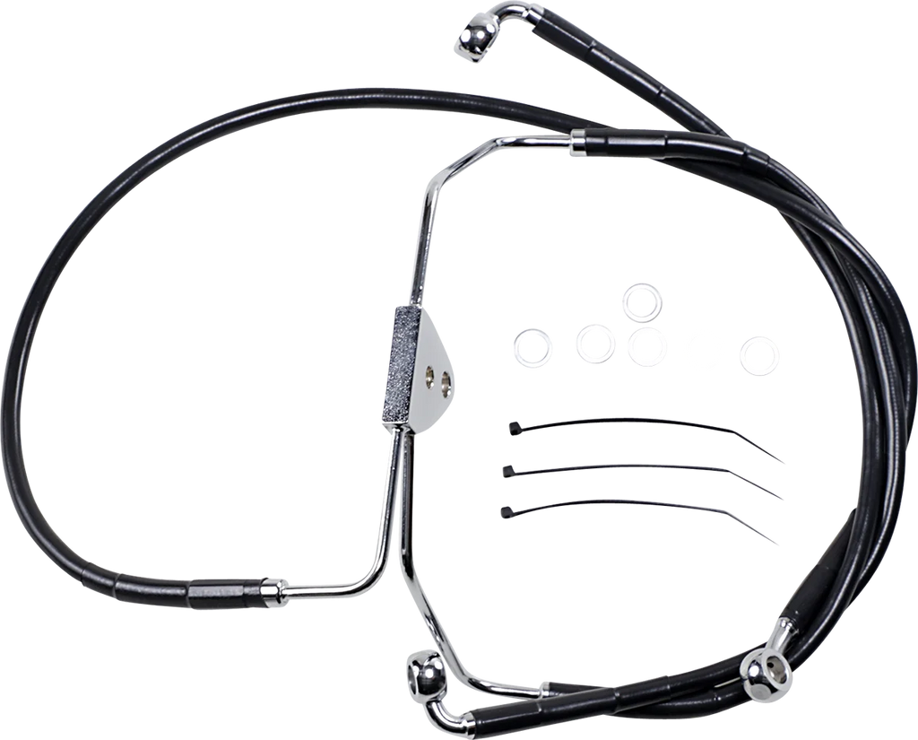 Brake Line - Front - Black - +4" DragSpecialties 620085-4BLK - Main Product View