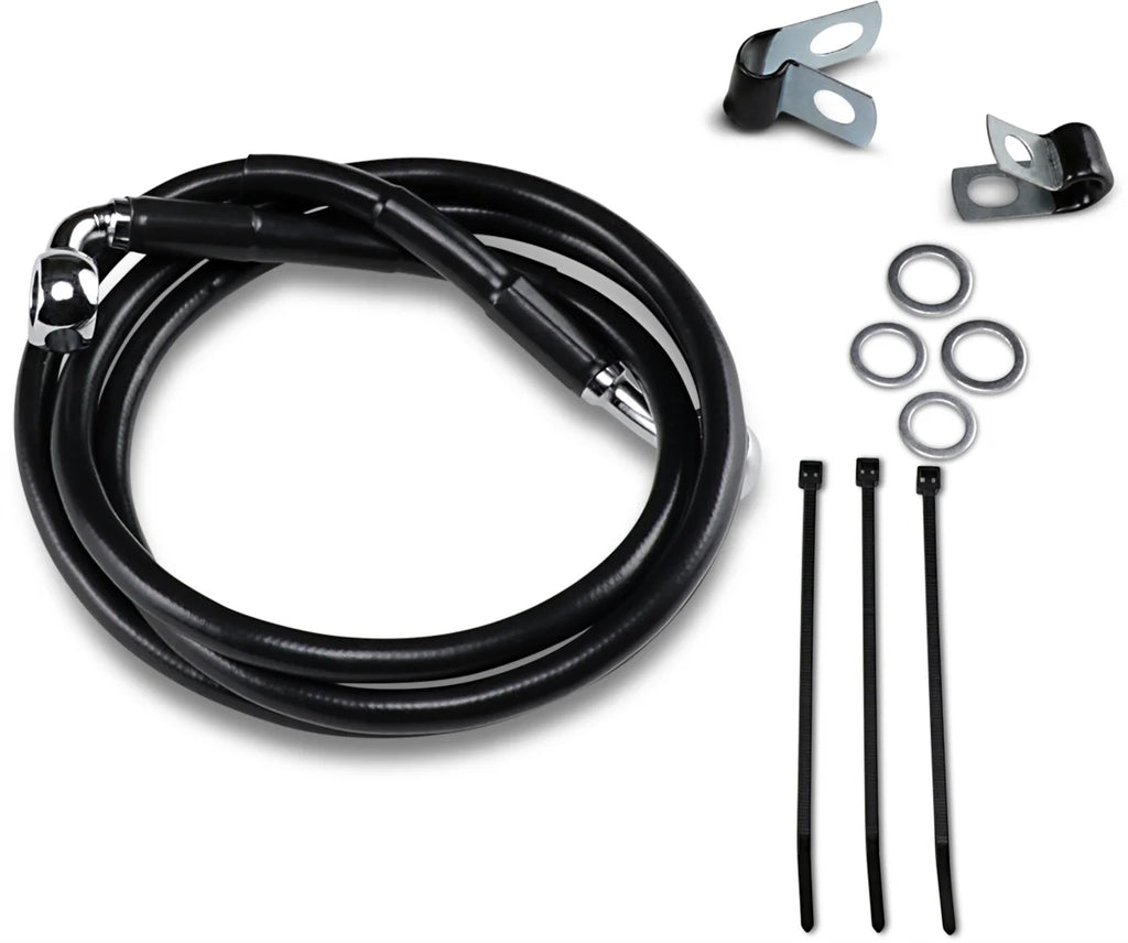 Brake Line - Front - Black - +4" DragSpecialties 640113-4BLK - Main Product View
