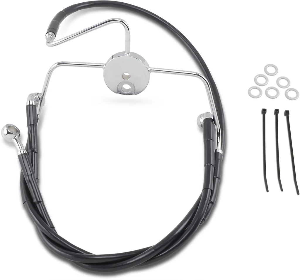 Brake Line - Front - Black - +4" DragSpecialties 644410-4BLK - Main Product View