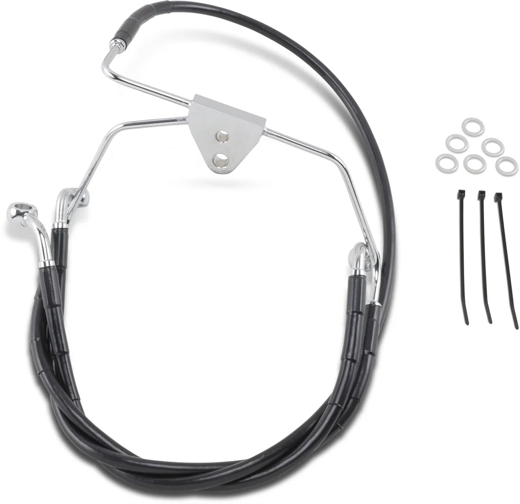 Brake Line - Front - Black - +4" - FLH '96-'07 DragSpecialties 660411-4BLK - Main Product View