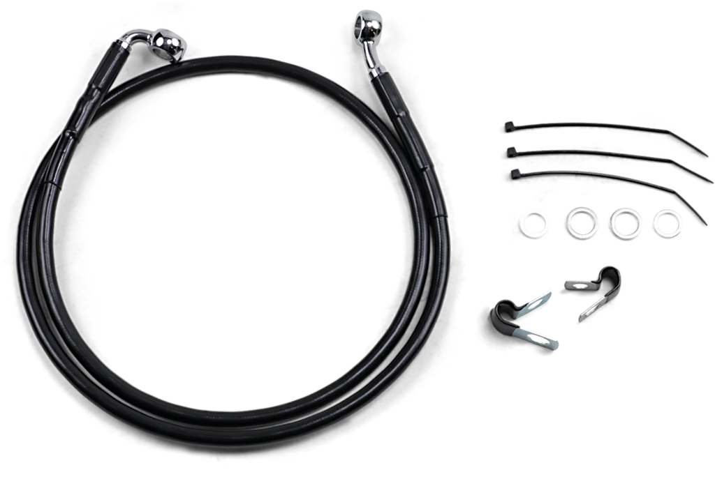 Brake Line - Front - Black - +4" - FXD '00-'05 DragSpecialties 640112-4BLK - Main Product View