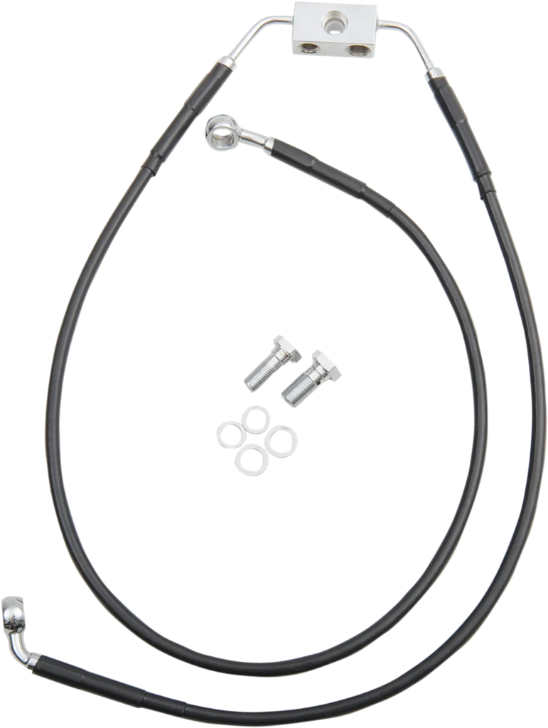 Brake Line - Front - Black - +4" - FXDB '12-'17 DragSpecialties 612135-4BLK - Main Product View